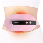Portable Cordless Heating Pad, Heating Pad for Back Pain with 3 Heat Levels & 3 Vibration Massage Modes, Portable Electric Fast Heating Belly Wrap Belt for Women and Girl(Pink)